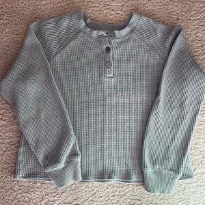 Old Navy Women's Light Gray Waffle Knit Sweater